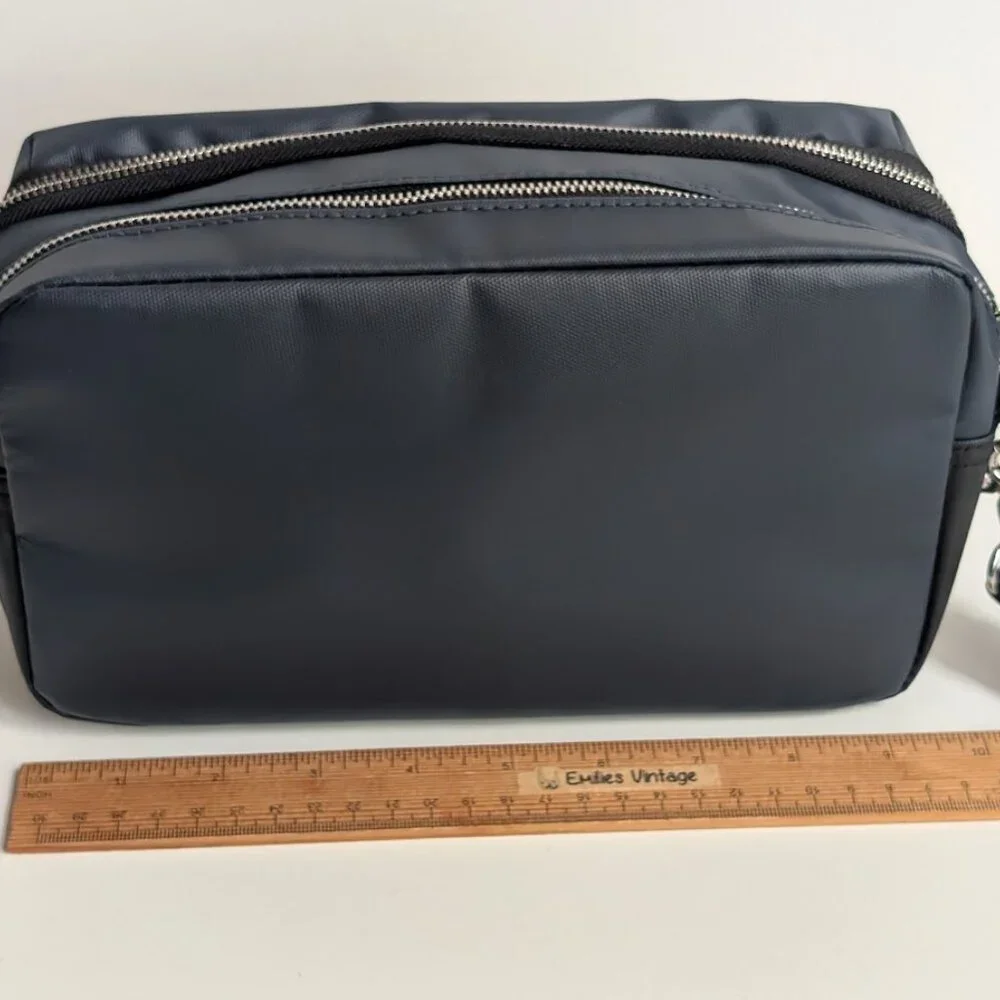 Versace Parfums Dark Blue Dopp Kit Cosmetic Toiletry Bag NWOT